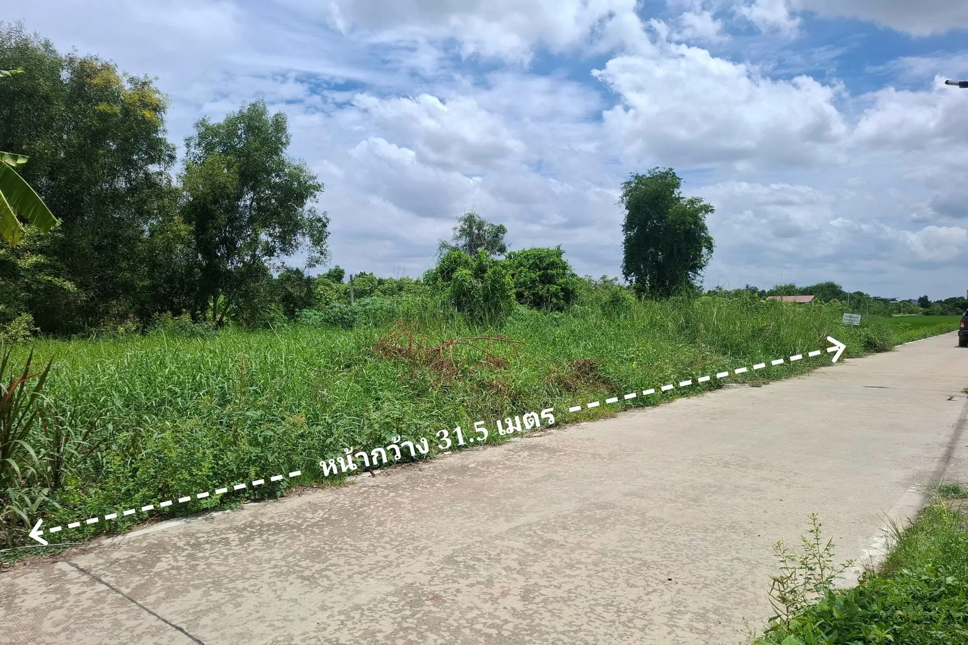 ขายที่ดิน 200 ตร.ว. ซอยคลองสาม 14/3 คลองหลวง ถมแล้ว หน้ากว้าง 31.5 เมตร